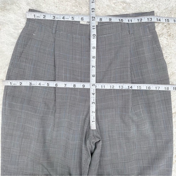 Brooks Brothers stretch wool glen plaid pleated wide leg trousers black white 4 - Picture 7 of 10